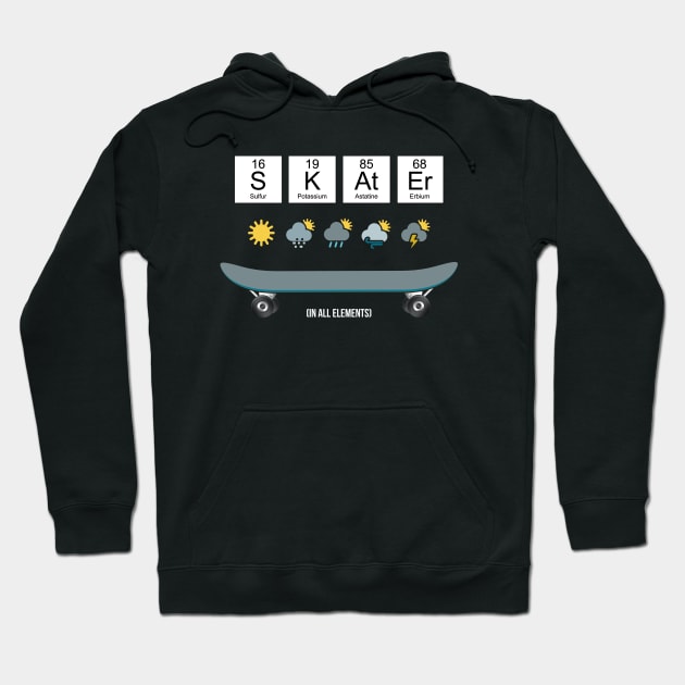 Skater In All Elements - Chemistry Periodic Table Science Hoodie by PozureTees108